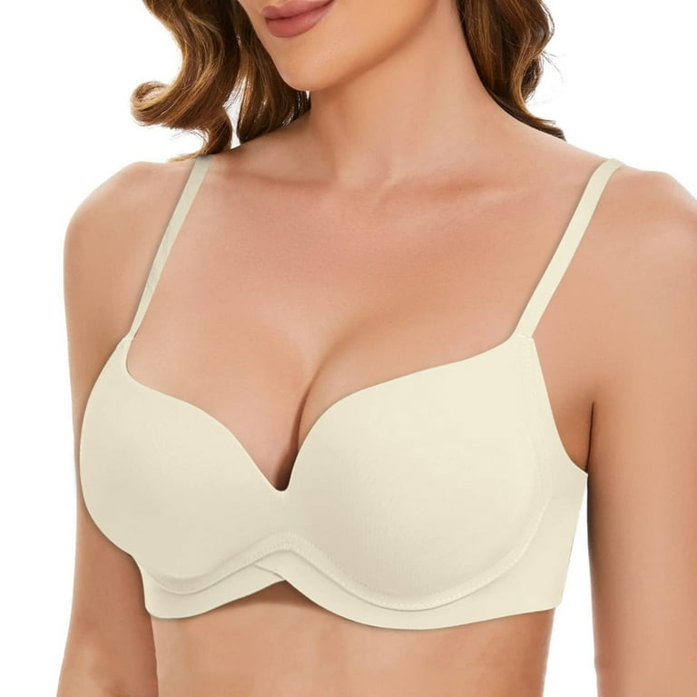 Women's T Shirt Bra With Push Up Padded Bralette Bra Without Underwire  Seamless Comfortable Soft Cup Bra