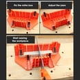 thumbnail image 2 of Graflsoa Adjustable Angle Woodworking Mitre Box with Back Saw Compatibility, 45/22.5/90 Degree Precision Cuts, Durable ABS Plastic, Orange, 12-Inch Standard Size, 2 of 6