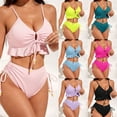 thumbnail image 2 of Top-kevin Women's Bikini Sets Two Piece Swimsuits Triangle Halter Top String Cheeky Thong Bottom Bathing Suit, 2 of 10