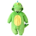 thumbnail image 3 of GiLiling Baby Plush Halloween Dinosaur Winter Jumpsuit with Tail, Attached Tail, Front Zipper, Kids Halloween Holiday Party Wear (Green-A, 6-9 Months), 3 of 9