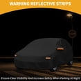 thumbnail image 3 of Funda para auto impermeable para todo clima, protección exterior contra el sol y la lluvia, con tiras reflectantes, negra, para Toyota Prius Hatchback, 3 of 5