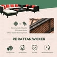 thumbnail image 3 of Outsunny 9 Piece Patio Furniture Set, PE Rattan Sofa & Table, Sand, 3 of 9