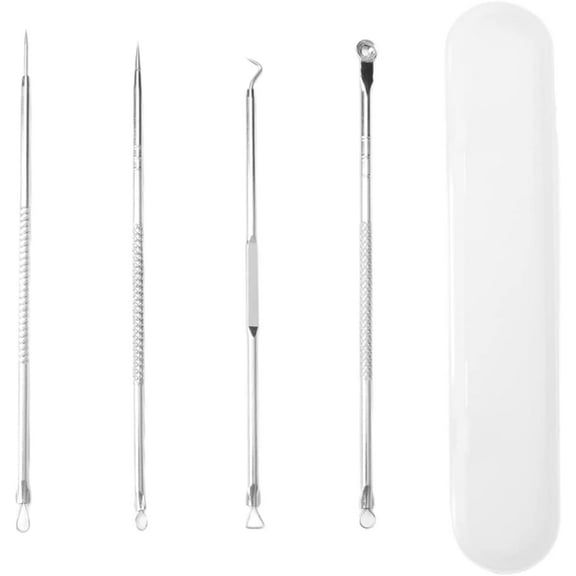 Blackhead Remover, Pimple Popper Tool, Comedones Extractor Acne Removal ToolStainless Steel Pimple Extractor Blackhead Removal Tool for Nose and Face(4PC)