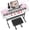 White, variant on Redsmile 61 Key Piano Keyboard with Lighted Keys Stand Bench Microphone Headphone and Built-in Speakers for Beginners, Pink