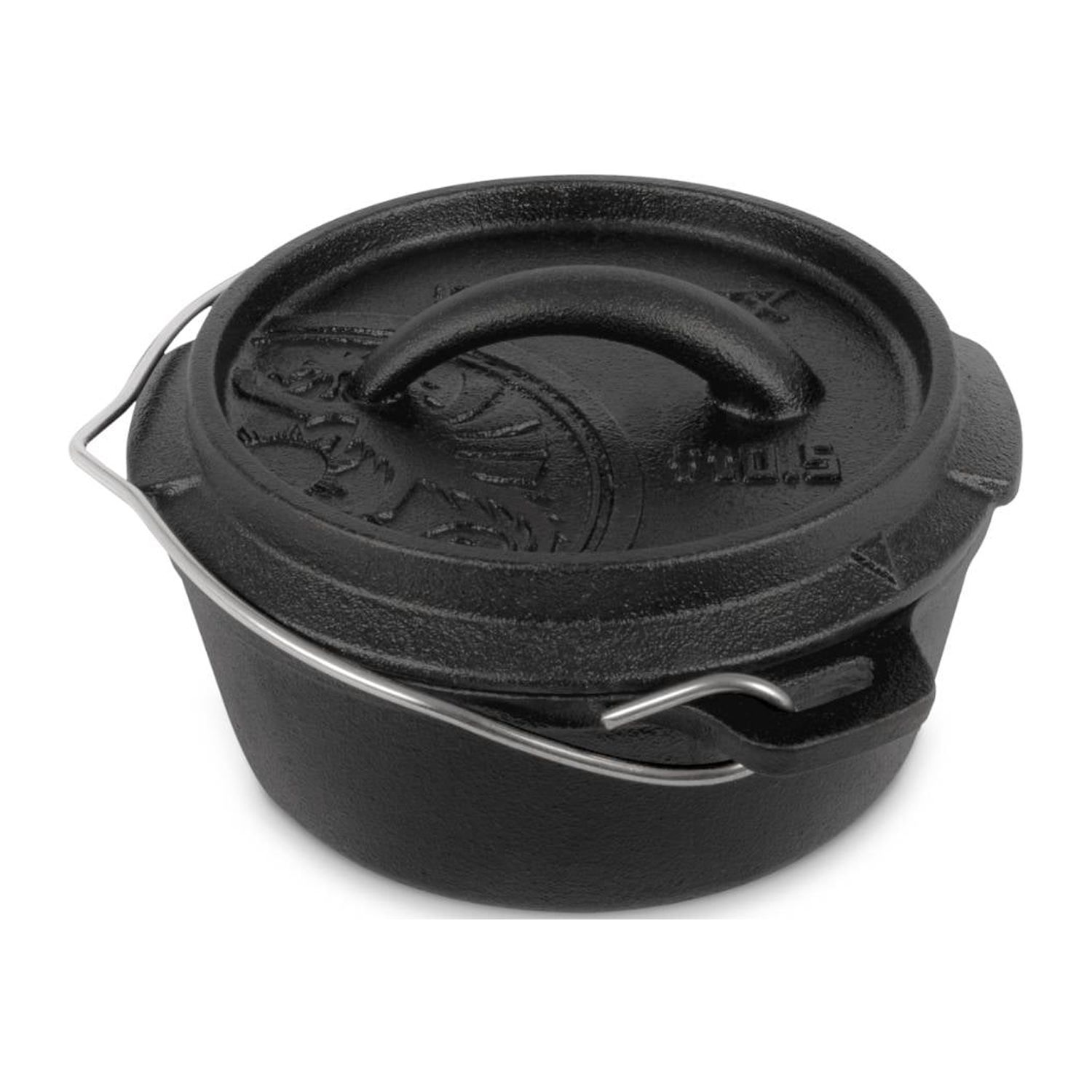 Petromax Cast Iron Dutch Oven for Cooking or Baking Outdoors Over a Campfire or in the Home