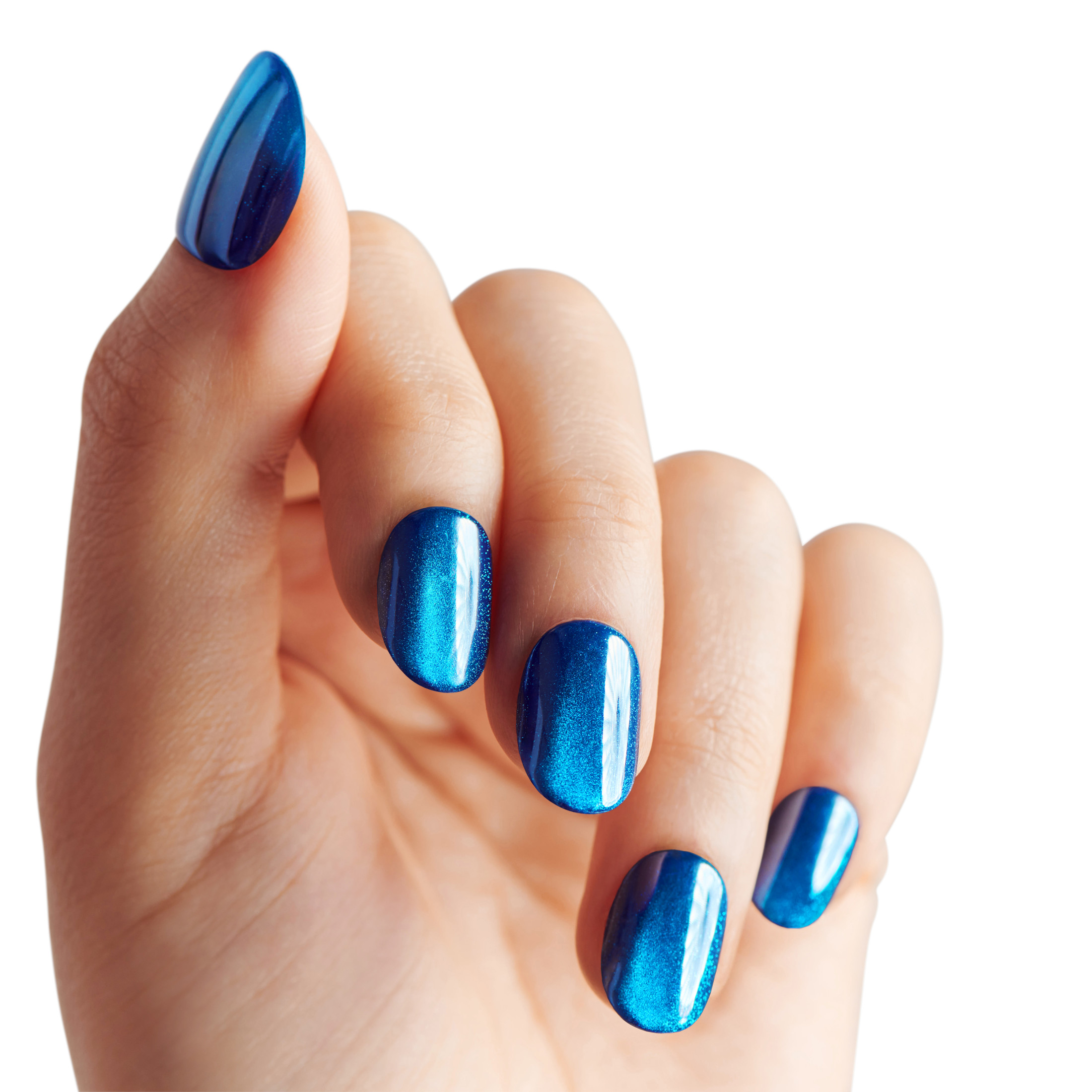 Kiss Impress ColorFX Short Oval Press-On Nails, Blue, 30pc photo 2