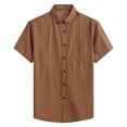 thumbnail image 2 of L-6X Mens Shirts Big & Tall Short Sleeve Button-Down Collar Tshirts Shirt with Pocket Plus Size Casual Plaid Printed Office Work Tees Tops, 2 of 3