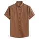 thumbnail image 1 of Mens Manga Corta Botón Abajo Camisas Negocios Turndown Cuello Bolsillo Red Blusa de Algodón, 1 of 3