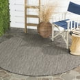 thumbnail image 3 of SAFAVIEH Courtyard Blazhe Chevron Indoor/Outdoor Area Rug, Black/Beige, 9' x 9' Round, 3 of 7