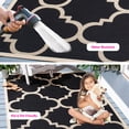 thumbnail image 4 of Safavieh Courtyard Becky Geometric Indoor/Outdoor Area Rug, Black/Beige, 4' x 5'7", 4 of 15