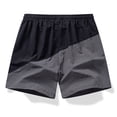 thumbnail image 5 of Yaoyar Men's Color Block Drawstring Pocketed Elastic Waist Ocean Surf Swim Trunks Ice Silk Quick Dry ‌Knee-Length TrousersGym Running Shorts,Dark Gray,2XL, 5 of 7