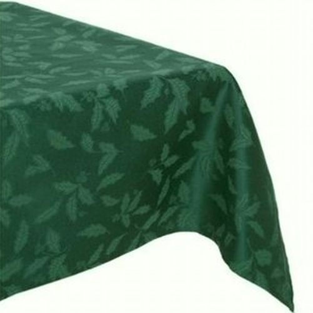 Lenox Holly Damask Green Oblong Tablecloth, 84"