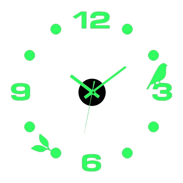 GUOOL Acrylic Luminous Wall Clock Stickers DIY Minimalist Frameless Silent Non Ticking