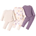 thumbnail image 5 of Zanarzt Baby Girl Fall Outfit Toddler Girl Toddler Girl Clothes Sets Warm Sweatshirt Pants Long Sleeve Spring Outfits 6PCS Purple,2-3 Years, 5 of 9