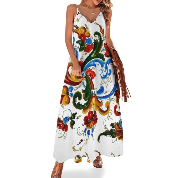 Vestido sin mangas Rosemaling Mystic Wind #11 Vestidos para mujer Vestido de fiesta de lujo para mujer