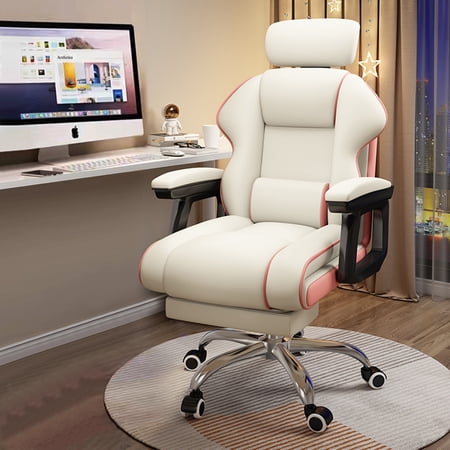 white and pink gaming chair product