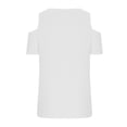 thumbnail image 5 of XuJwPNcy Summer Shirts for Women Cold Shoulder Short Sleeve Scoop Neck Tops Vacation Loose Casual Tees, 5 of 5