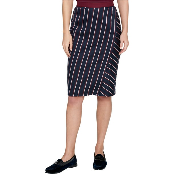 TOMMY HILFIGER Womens Navy Red & White Trimmed Striped Knee Length Pencil  Skirt Size: 12 - Walmart.com