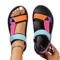 thumbnail image 4 of KEVCHE Leather Sandals for Women, Open Toe Adjustable Ankle Strap Slingback Platform Sandals, Wide Width Strappy Summer Casual Dressy Beach Vacation Shoes, Lightweight Chunky Sole Walking Sandals, 4 of 7