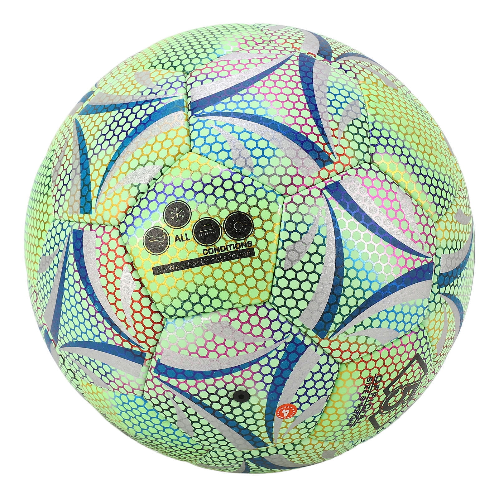 YAHHU Glowing Reflective Soccer Ball Size 5 – Night‑Light Glow, Wear‑Proof PU, Ideal for Adults, Kids & Training