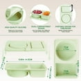 thumbnail image 3 of Silicone Reusable Snack Containers - Leak-Proof Double Compartment Food Storage for Travel, Office Lunch - Bpa-Free Meal Prep Boxes with Secure Lids, Basiess Food Storage Box, Box Green, 3 of 9