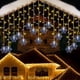 thumbnail image 5 of Luces de Cortina de Copo de Nieve - 96 copos de nieve LED y mini luces, 11,5 pies, 8 modos con mando a distancia, decoración navideña interior/exterior, 5 of 7