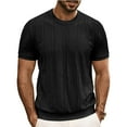 thumbnail image 1 of pstuiky camiseta de hombre, Suéter informal y moderno de color sólido con cuello redondo y manga corta para hombre ropa de hombre l, 1 of 6