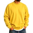 thumbnail image 2 of Men's Crewneck Sweatshirt Long Sleeve Fall Oversized Pullover Tops Loose Fit Athletic Comfy Basic Shirts Yellow 3XL, 2 of 5
