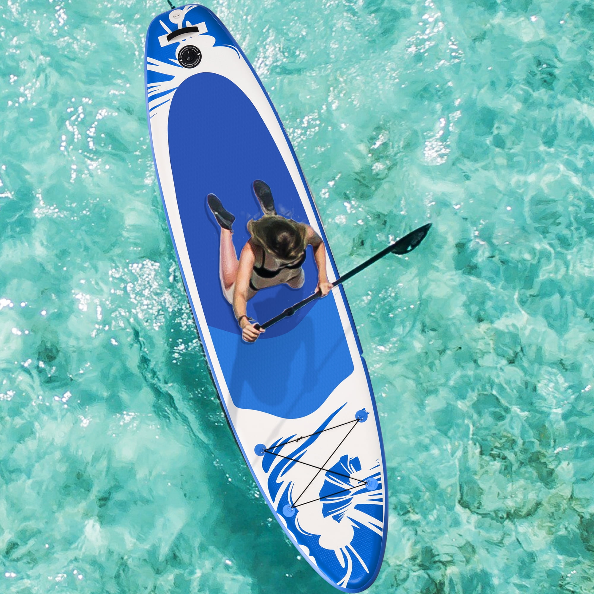 10FT Inflatable stand up paddle surf surfboard SUP paddleboard blue kayac seat 