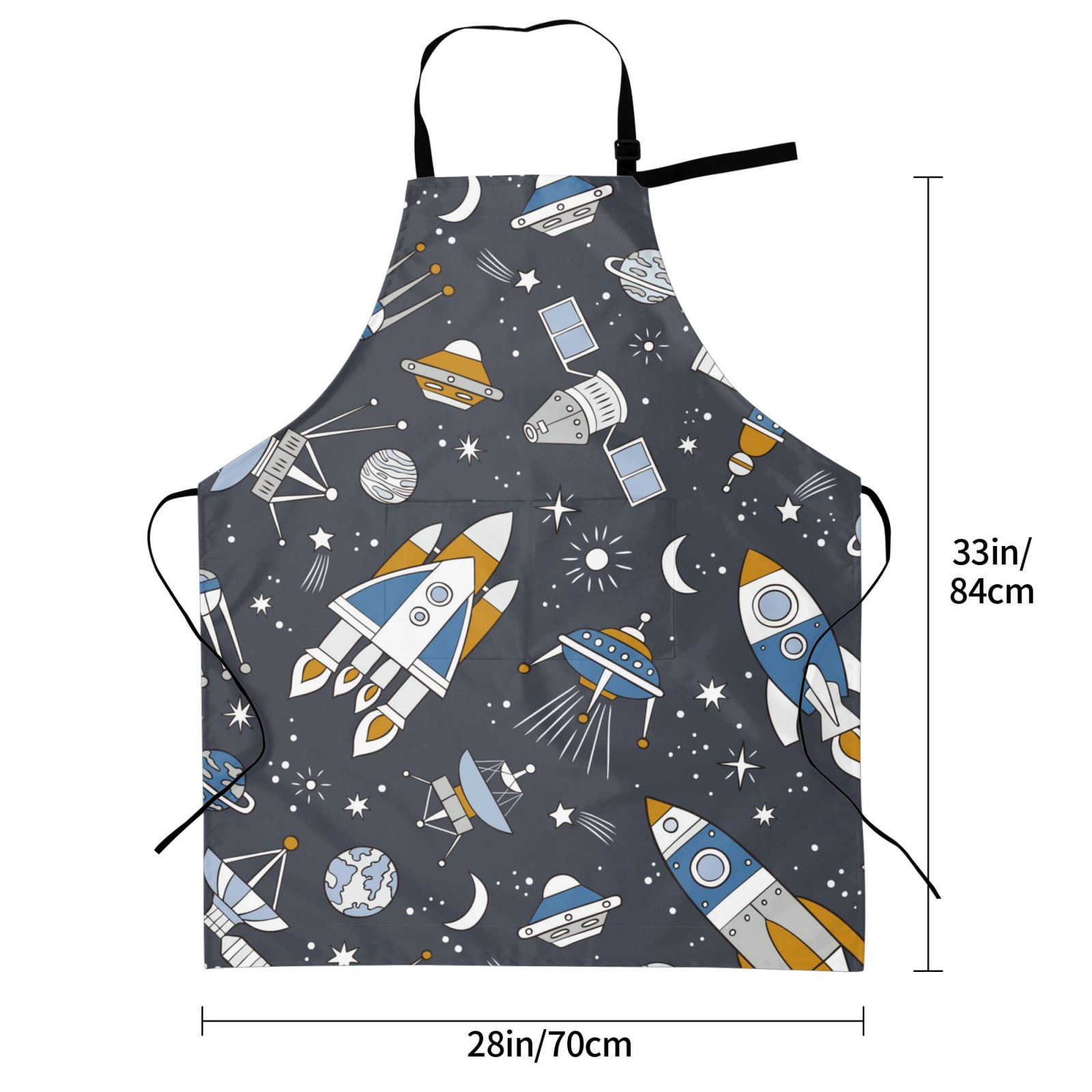 Kdxio Space Cars Apron with Pockets Adjustable Kitchen Aprons for Men Women Waterproof Aprons for Cooking,Drawing,Crafting, Baking Household Cleaning