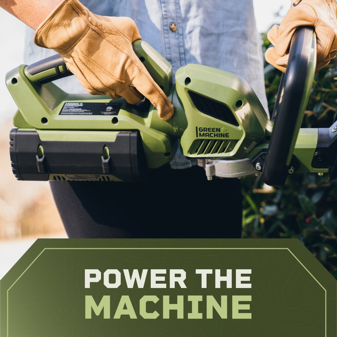 Green Machine 62V Cordless 25" Hedge Trimmer with 2.5 Ah Battery and Rapid Charger