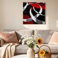 thumbnail image 6 of Canvas Wall Art Black Red Circle Canvas Art Print Geometric Lines Pictures Wall Decor for Living Room Bedroom Artwork Decorations Stretched Framed Ready to Hang 10"x10", 6 of 9
