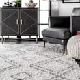 thumbnail image 3 of nuLOOM OZSG18A Soft and Plush Moroccan Trellis Lola Square Rug, 8, White, 3 of 4