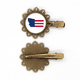 thumbnail image 1 of Montana USA mapa estrellas rayas bandera forma Tocado de pieza de pelo de horquilla de flor de metal vintage, 1 of 3