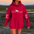 thumbnail image 2 of Hoodies For Women Heartbeat Horse Print Hoodie Cute Western Horses Pullover Fall Long Sleeve Sports Tops Soft Cozy Fabric For Horse Lovers M Womens Hoodies, 2 of 4