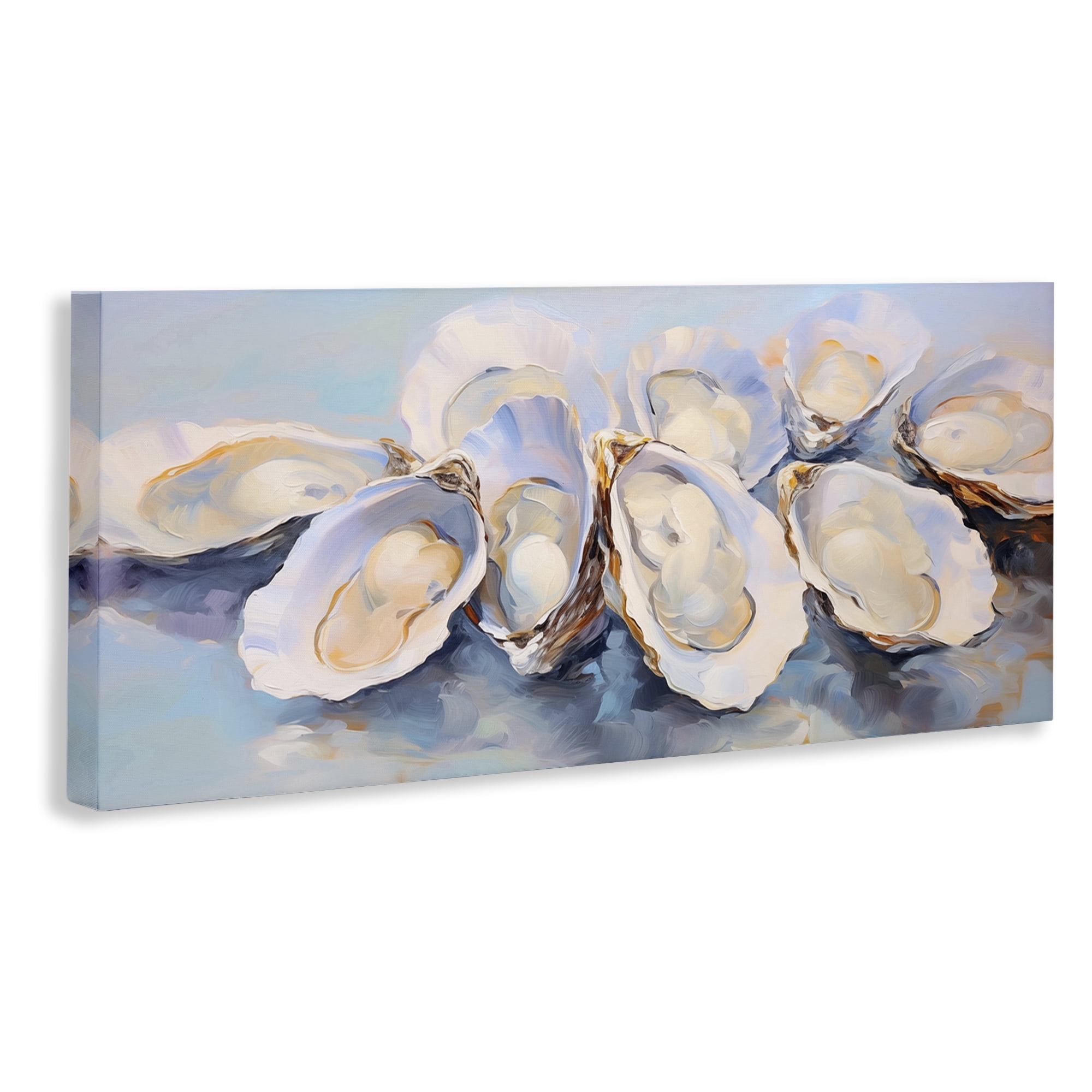 Stupell Industries Aquatic Oyster Bunch Nautical & Beach Painting Wrapped Canvas Art Print Wall Art, 24 x 10