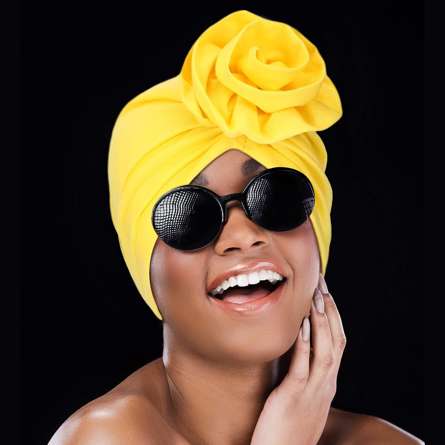 Women Turban African Pattern Headwrap Colorful Printed Pretied Flower Knot Bonnet Hat