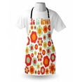 thumbnail image 3 of Groovy Apron Life is Goofy Petals of Retro Colors Old Fashioned Style Revival Art, Unisex Kitchen Bib Apron with Adjustable Neck for Cooking Baking Gardening, Mint Green Red Orange, by Ambesonne, 3 of 3