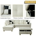 thumbnail image 6 of Ainehome Faux Leather Sectional Set, Living Room L-Shaped Modern Sofa Set, with Storage Ottoman and Matching Pillows, Left Facing White, 6 of 6