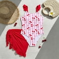 thumbnail image 2 of PRfgtbd Girls Swimsuit One Piece Bathing Suits Bow Print Swimwear With Cover Up Skirt Kids Swim Set Big Girls Summer Swimsuits Beachwear 10-11 Years, 2 of 6