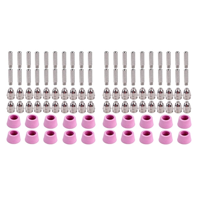 100 Piezas Consumibles de la Antorcha del Cortador de Plasma Kit de Tazas de Boquillas de para Cortadora de Plasma -60 SG-55 WSD-60 Fit CUT-60 LGK-60