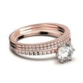 thumbnail image 2 of Beautiful Art Deco 2.25 Carat Round Cut Diamond Moissanite Engagement Ring, Wedding Ring, Two Matching Band in 10k Solid Rose Gold, Gift For Her Gift For Girlfriend Promise Ring, 2 of 4