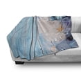 thumbnail image 3 of Maritime Soft Flannel Fleece Blanket, Swimming Clothes Shells Sands and Glasses on Painting Wooden Planks, Cozy Plush for Indoor and Outdoor Use, 50" x 70", Sky Blue and Multicolor, by Ambesonne, 3 of 6