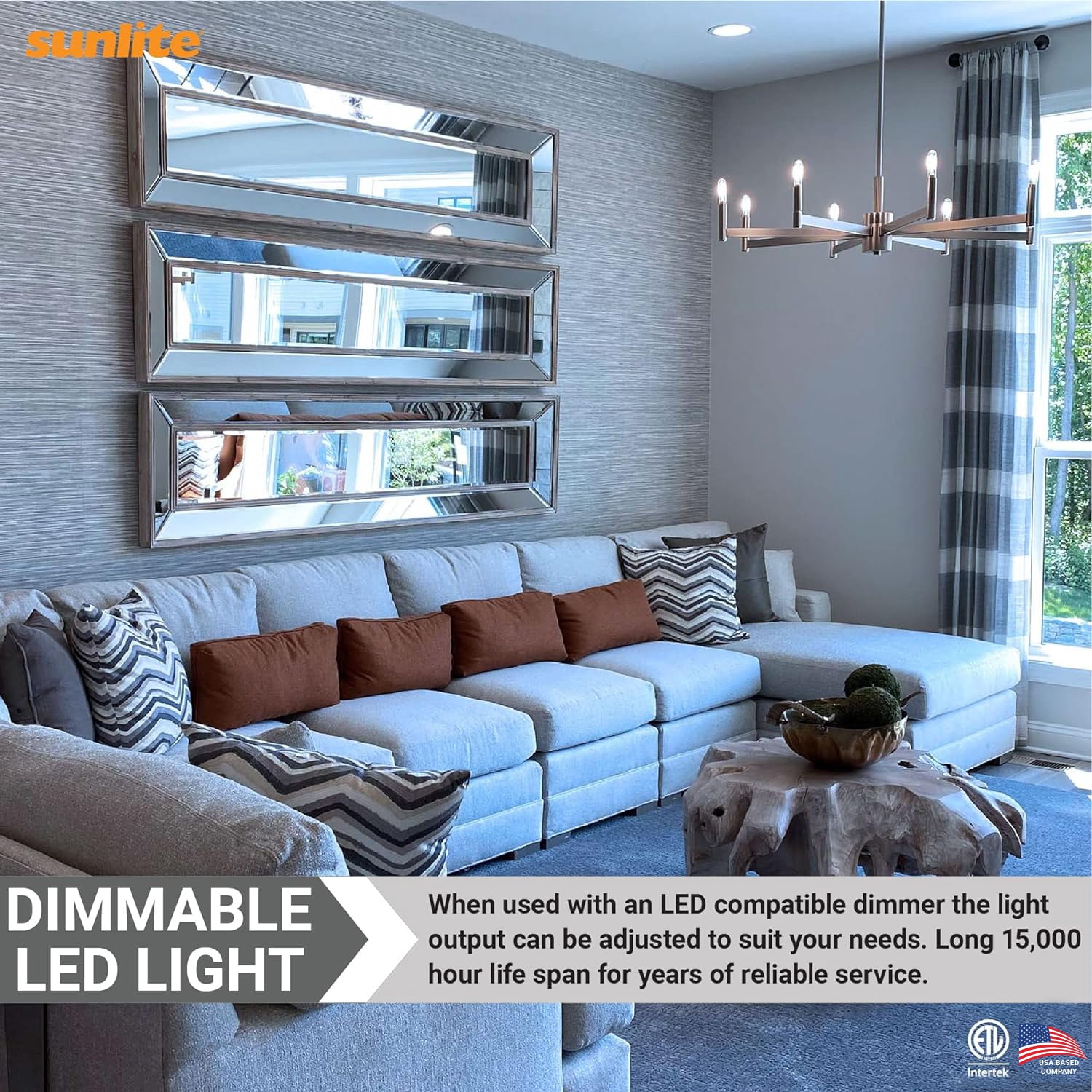 Sunlite LED B11 Frosted Torpedo Tip Chandelier Light Bulb, 4.5 Watts (40W Equivalent), Candelabra E12 Base, Dimmable, 5000K Daylight, 6 Pack