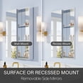 thumbnail image 3 of ANGELES HOME 24" x 36" Bathroom Medicine Cabinet with Tri-View Mirror, Aluminum Mirror Medicine Cabinet with Open Shelf Set, Surface Mount or Recessed, 3 of 15