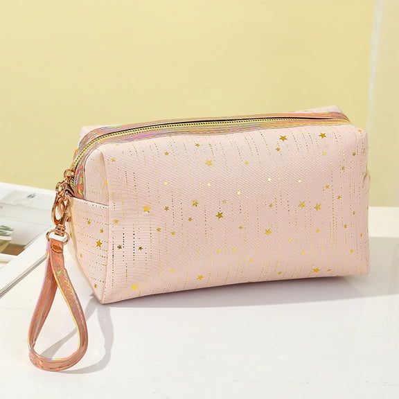 Qonioi Travel Makeup Bag, Cosmetic Case with Compartment for Makeup Brushes Toiletries, Portable Water Repellent Toiletry Bag