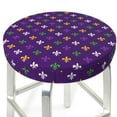 thumbnail image 3 of Haiem Purple Mardi Gras Cushion Round Bar Chair Seat Cover Bar Chair Cushion Covers Elastic Washable Bar Chair Cover,Protects from Scratches and Stains-14 inch, 3 of 7