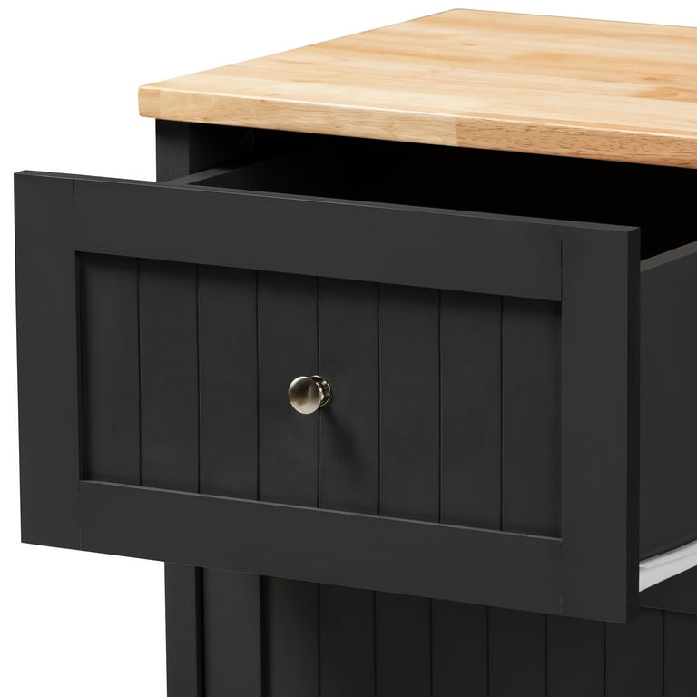 Baxton Studio Marcel Farmhouse and Coastal White and Oak Brown Finished Kitchen Cabinet Baxton Studio Marcel Farmhouse and Coastal White and Oak Brown Finished Kitchen Cabinet