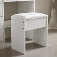 thumbnail image 2 of Kkonetoy Padded Makeup Vanity Stool, Wooded Dressing Chair with Wooden Legs Bench, 2 of 6