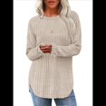 thumbnail image 2 of Camisas de Larga para Mujer, Blusas Tipo Túnica para Mujer, Suéteres Básicos Holgados y Elegantes con Cuello Redondo para Mujer. Albaricoque S, 2 of 7